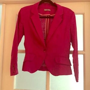 Magenta Linen Blazer